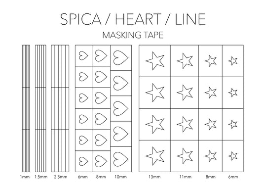 SPICA/HEART/LINE マスキングテープ